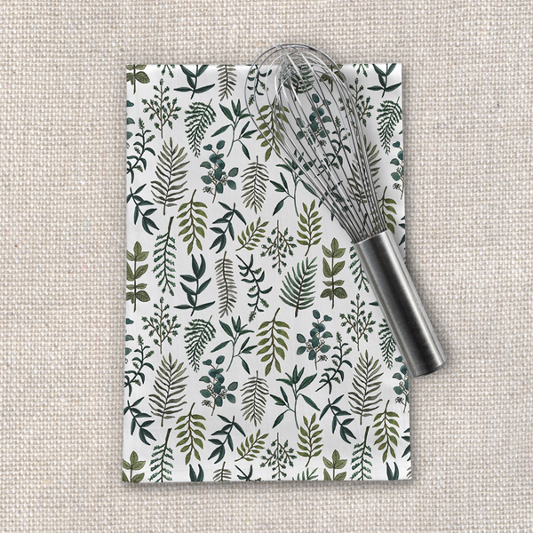 Fern Watercolor Tea Towel