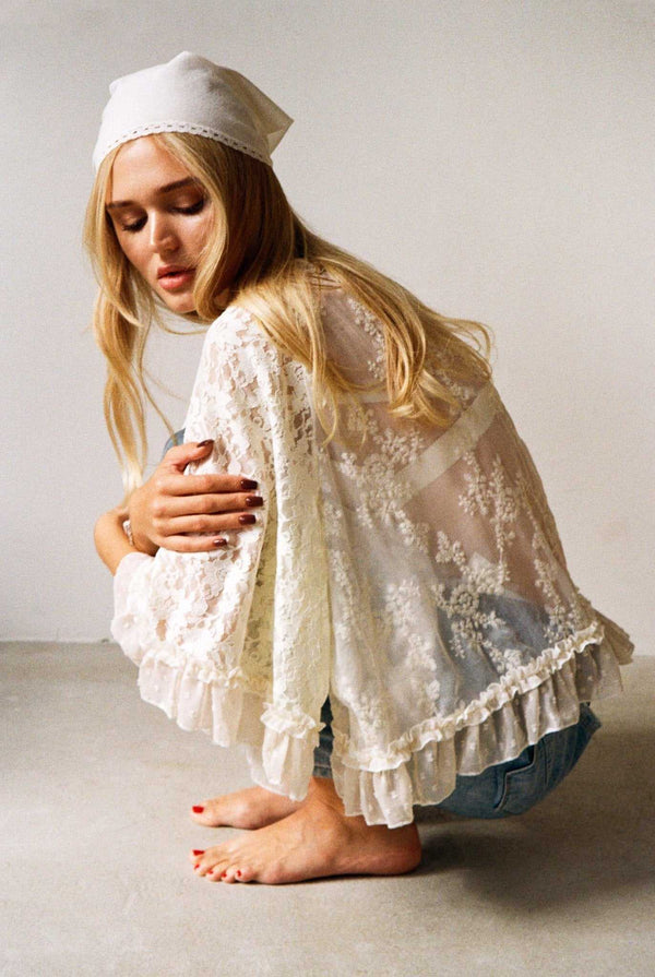 The Kaya Top -  Ivory White Circular Lace Top